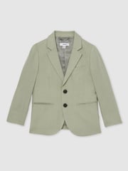 Reiss Apple Kin 3-9 yrs Linen Single Breasted Blazer - Image 2 of 5