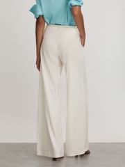 Anna Quan Wide Leg Linen Blend Trousers - Image 3 of 4
