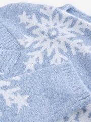 Blue Snowflake Boucle Knitted Christmas Jumper - Image 8 of 8