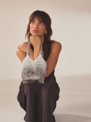 Silver Sequin Ombre Bucket Bag - Image 1 of 1