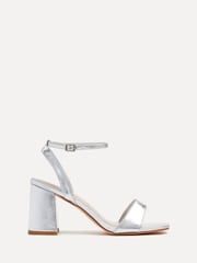 Linzi Silver Tara Barely There Block Heeled Sandals - Image 2 of 5