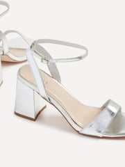 Linzi Silver Tara Barely There Block Heeled Sandals - Image 5 of 5