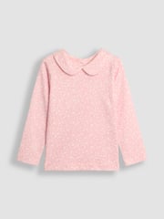 JoJo Maman Bébé Rose Pink 2-Pack Ditsy Floral Peter Pan Tops - Image 1 of 3