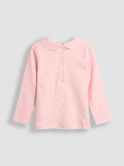 JoJo Maman Bébé Rose Pink 2-Pack Ditsy Floral Peter Pan Tops - Image 2 of 3