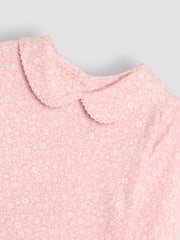 JoJo Maman Bébé Rose Pink 2-Pack Ditsy Floral Peter Pan Tops - Image 3 of 3