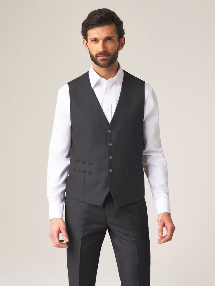 Skopes Dark Grey Madrid Regular Fit Suit Waistcoat - Image 1 of 4