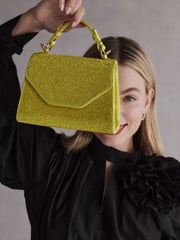 Yellow Tabitha Simmons Stella Sparkle Handheld Bag - Image 1 of 4