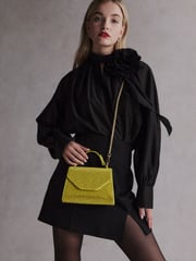 Yellow Tabitha Simmons Stella Sparkle Handheld Bag - Image 2 of 4
