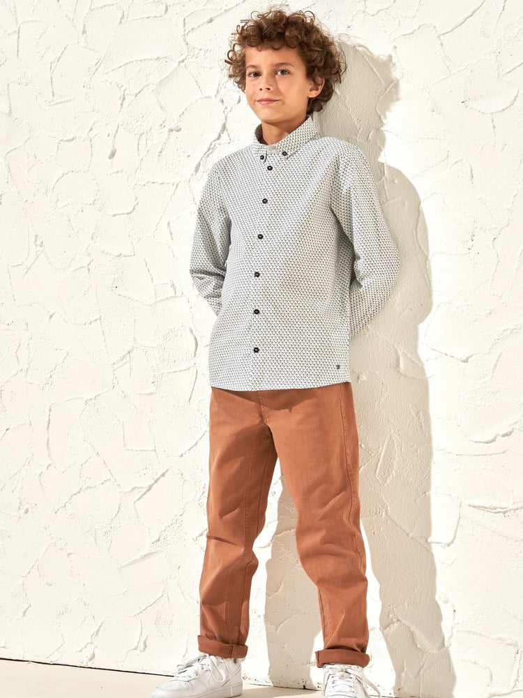 Angel & Rocket White Oscar Smart Washed Chino Trousers - Image 1 of 4