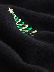 Black Christmas Tree Short Sleeve Knitted Christmas Jumper - Image 6 of 6