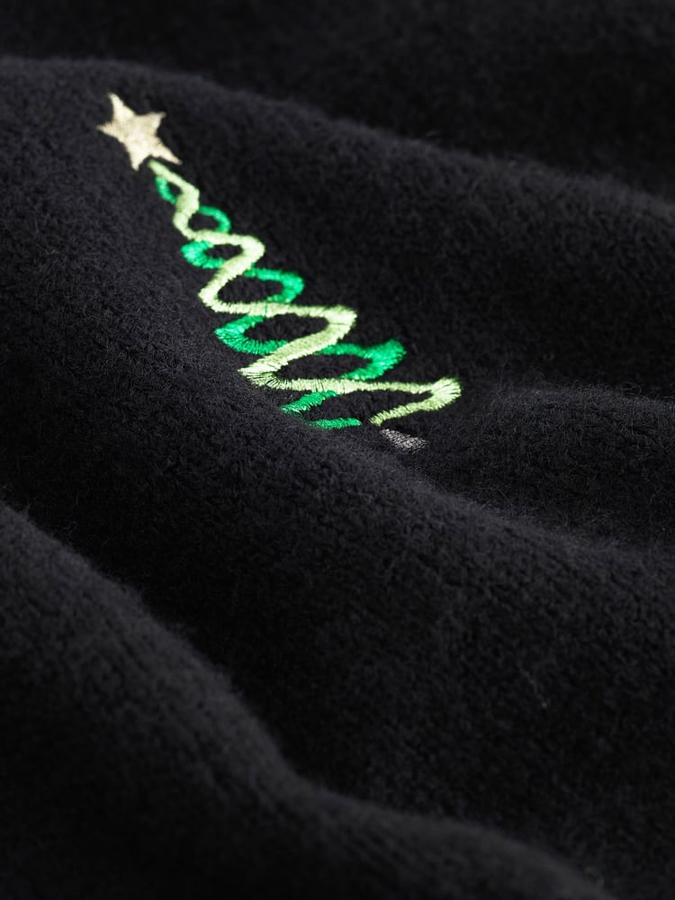 Black Christmas Tree Short Sleeve Knitted Christmas Jumper - Image 6 of 6