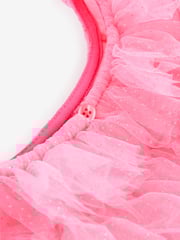 Bright Pink Sparkle Ruffle Mesh Dress (3mths-8yrs) - Image 9 of 10