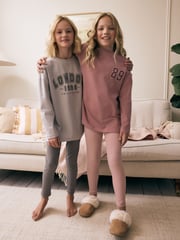 Pink/Grey Collegiate Legging Pyjamas 2 Pack (3-16yrs) - Image 1 of 11