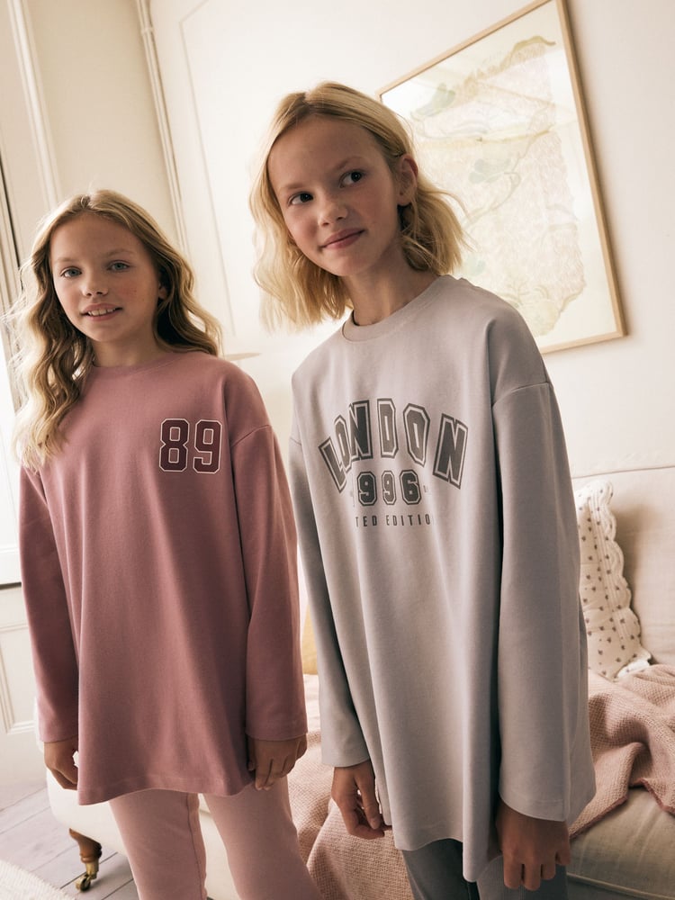 Pink/Grey Collegiate Legging Pyjamas 2 Pack (3-16yrs) - Image 2 of 11
