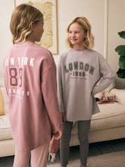 Pink/Grey Collegiate Legging Pyjamas 2 Pack (3-16yrs) - Image 4 of 11
