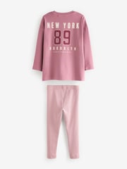 Pink/Grey Collegiate Legging Pyjamas 2 Pack (3-16yrs) - Image 7 of 11
