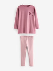 Pink/Grey Collegiate Legging Pyjamas 2 Pack (3-16yrs) - Image 8 of 11