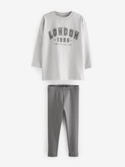 Pink/Grey Collegiate Legging Pyjamas 2 Pack (3-16yrs) - Image 9 of 11