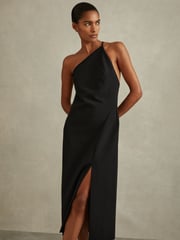 Reiss Black Suri One-Shoulder Bodycon Dress - Image 1 of 5