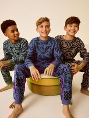 Blue/Green/Neutral Character 3 Pack Long Sleeve Pyjamas (3-16yrs) - Image 1 of 14