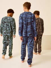 Blue/Green/Neutral Character 3 Pack Long Sleeve Pyjamas (3-16yrs) - Image 3 of 14