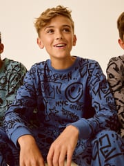 Blue/Green/Neutral Character 3 Pack Long Sleeve Pyjamas (3-16yrs) - Image 5 of 14