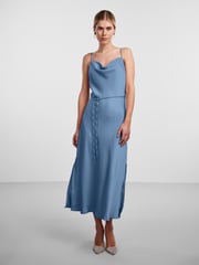 Y.A.S Blue Satin Cowl Neck Slip Dress - Image 1 of 5