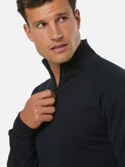 Schwarz - Gym + Coffee – Chill – Sweatshirt für Herren mit Viertelreißverschluss - Bild 4 von 6
