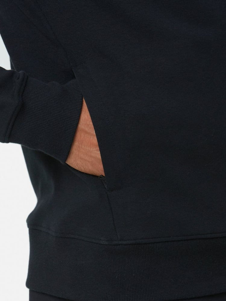 Schwarz - Gym + Coffee – Chill – Sweatshirt für Herren mit Viertelreißverschluss - Bild 6 von 6