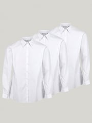 Trutex White Slim Fit Long Sleeve 3 Pack School Shirts - Image 5 of 7
