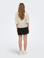 ONLY Cream 100% Cotton Embroidered Short Sleeve Button-Up Blouse - Image 6 of 8