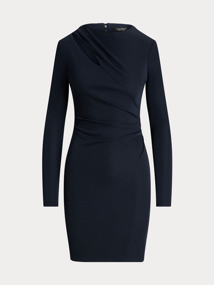 Lauren Ralph Lauren Navy Pleated Stretch Jersey Cocktail Dress - Image 9 of 9