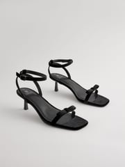 Black Velvet Forever Comfort Square Toe Bow Sandals - Image 3 of 7