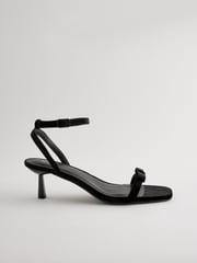 Black Velvet Forever Comfort Square Toe Bow Sandals - Image 4 of 7