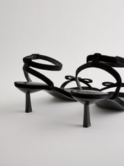 Black Velvet Forever Comfort Square Toe Bow Sandals - Image 7 of 7