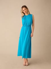 Ro&Zo Blue Petite Lucia Gathered Waist Maxi Dress - Image 1 of 5