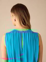 Ro&Zo Blue Petite Lucia Gathered Waist Maxi Dress - Image 4 of 5