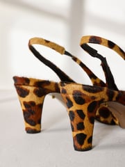 Animal Premium Square Toe Leather Sling Back Heels - Image 8 of 13