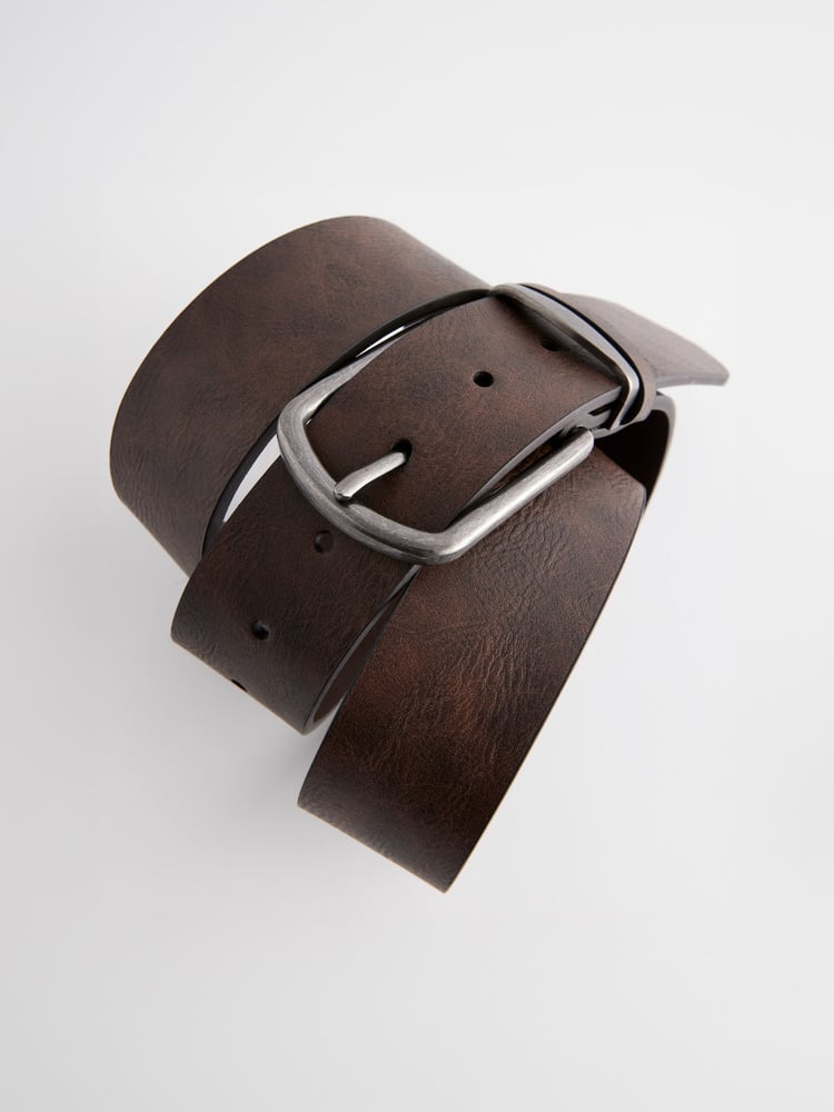 Brown Distressed Faux Leather Belt - Image 3 of 3 Brown Distressed Faux Leather Belt - Image 3 of 3