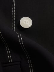 Reiss Black Honor Double Breasted Corset Stitch Blazer - Image 5 of 5