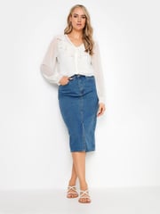Long Tall Sally Cream Dobby Frill Blouse - Image 2 of 4