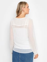 Long Tall Sally Cream Dobby Frill Blouse - Image 3 of 4
