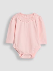 JoJo Maman Bébé Cream Broderie Collar Bodies 2 Pack - Image 2 of 5