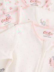Pink/White Cath Kidston Floral Baby 100% Cotton Sleepsuits 3 Pack - Image 6 of 6
