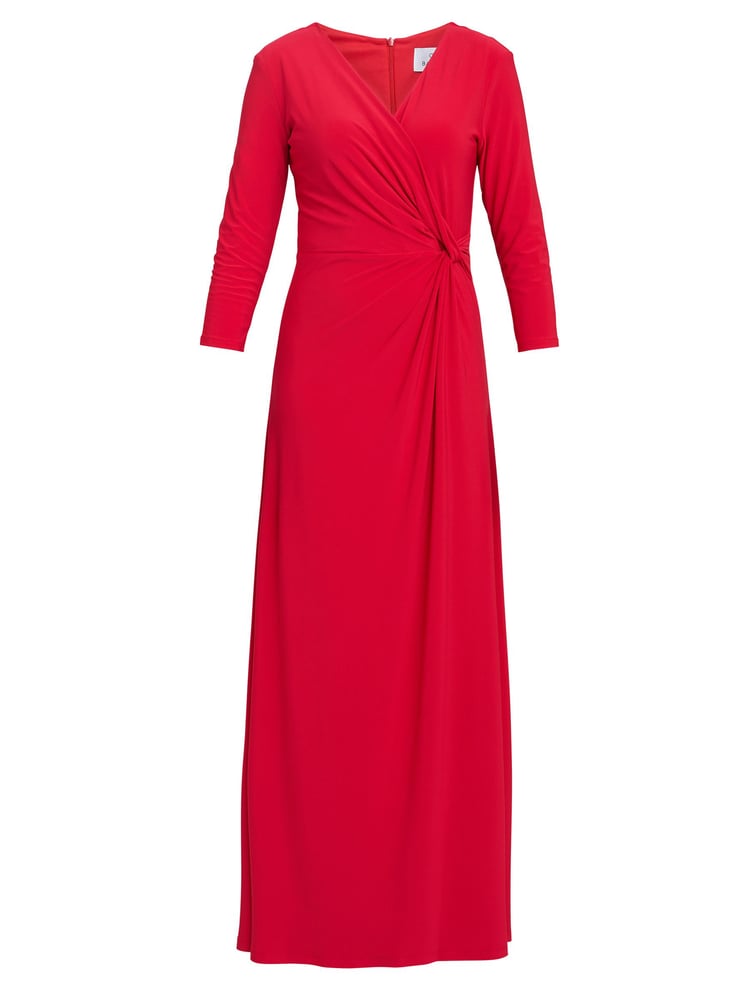 Gina Bacconi Red Celine Jersey Wrap Maxi Dress - Image 5 of 5