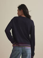 Navy Blue Tree Knitted Christmas Jumper - Image 4 of 8