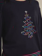 Navy Blue Tree Knitted Christmas Jumper - Image 5 of 8