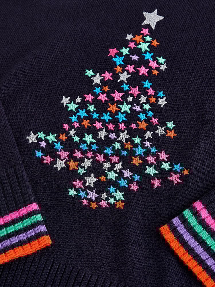 Navy Blue Tree Knitted Christmas Jumper - Image 8 of 8