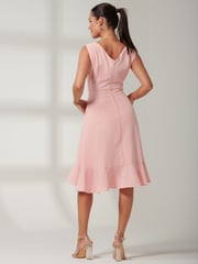 Jolie Moi Pink Wrap Frill Hem Midi Dress - Image 2 of 7