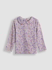 JoJo Maman Bébé Lilac Ditsy Floral Peter Pan Top - Image 1 of 3